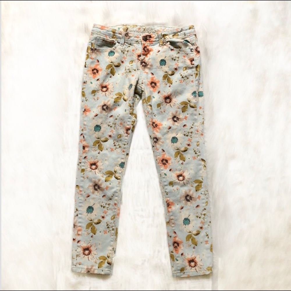 Vanilla Star Floral Skinny Jeans Size 7